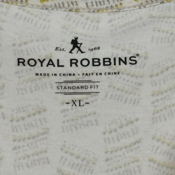 Royal Robbins Essential Tencel Dash Dress Midi Size XL Cream Allover Print UPF 5 - Picture 3 of 11